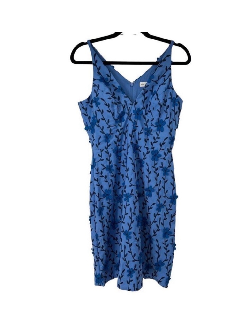 Dress the‎ Population Blue Floral Appliqué Juniper Crepe Unique Dress Sz M Woman - Picture 2 of 9